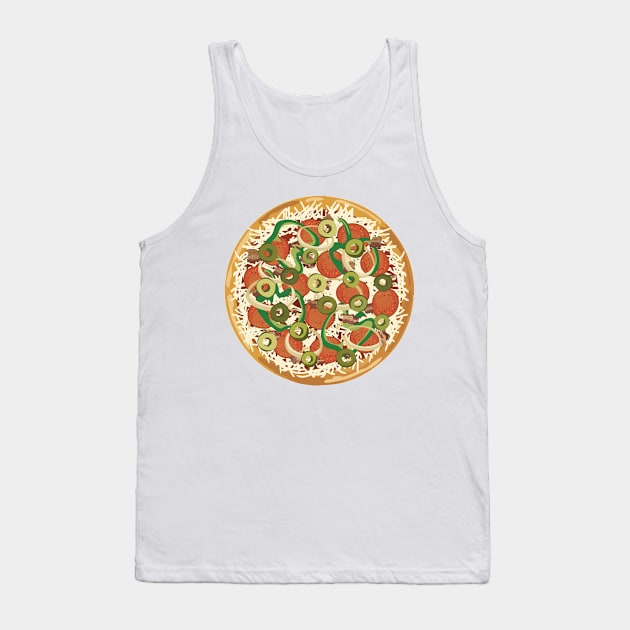 Cartoon Pizza Tank Top by SWON Design